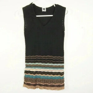 Missoni V Neck Knit Stripe Wool Sleeveless Tank Top